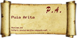 Puia Arita névjegykártya